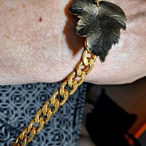 Miriam haskell leaf Bracelet Goldplated